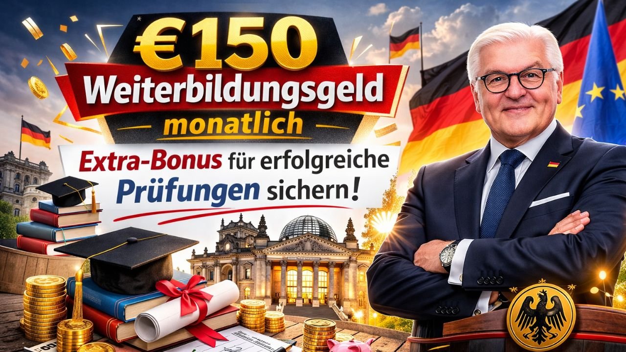 €150 Weiterbildungsgeld monatlich – Extra-Bonus für erfolgreiche Prüfungen sichern!