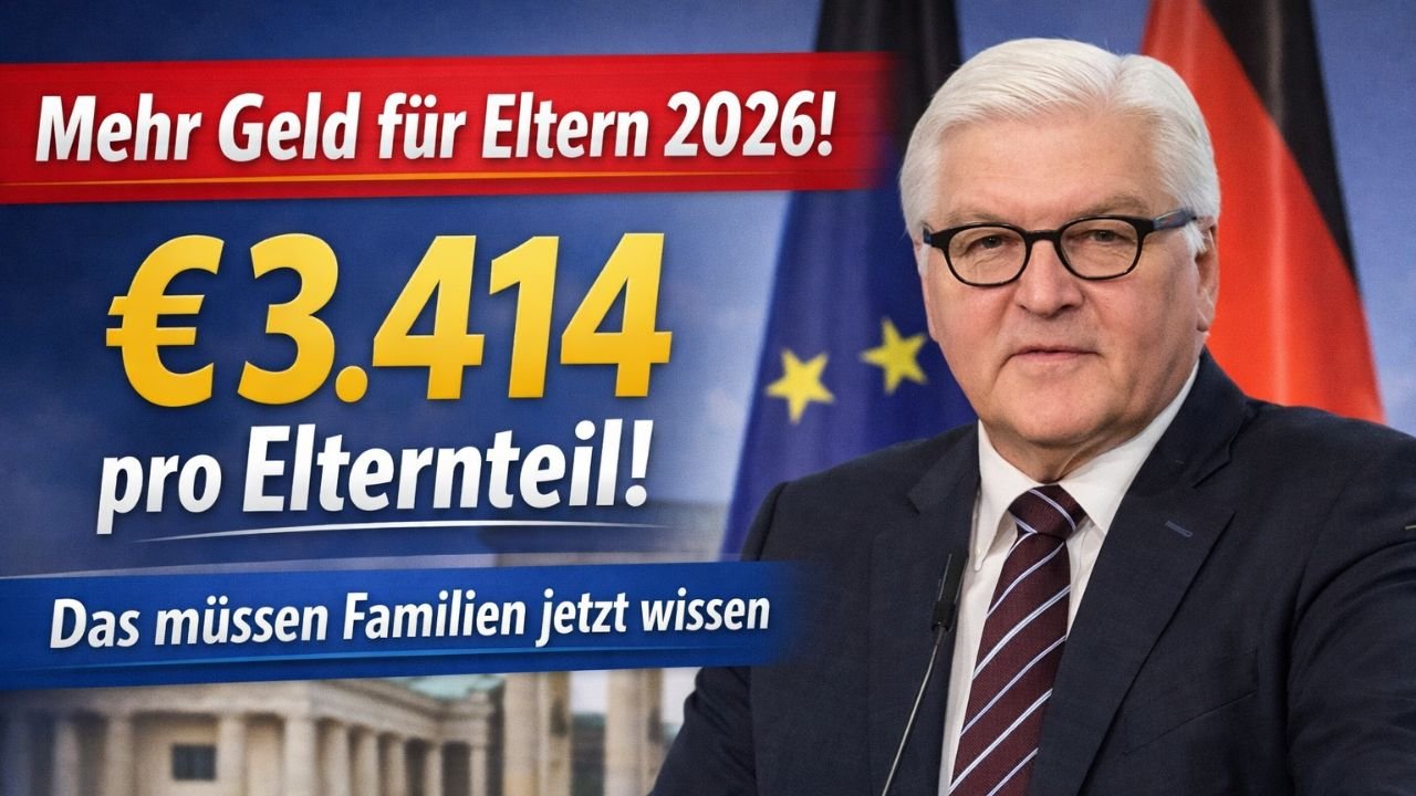 Mehr Geld für Eltern 2026! €3.414 pro Elternteil – Das müssen Familien jetzt wissen