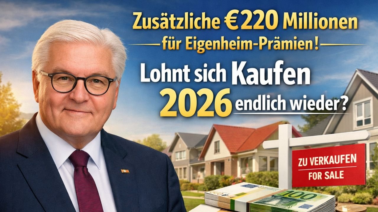 Zusätzliche €220 Millionen für Eigenheim-Prämien – Lohnt sich Kaufen 2026 endlich wieder?
